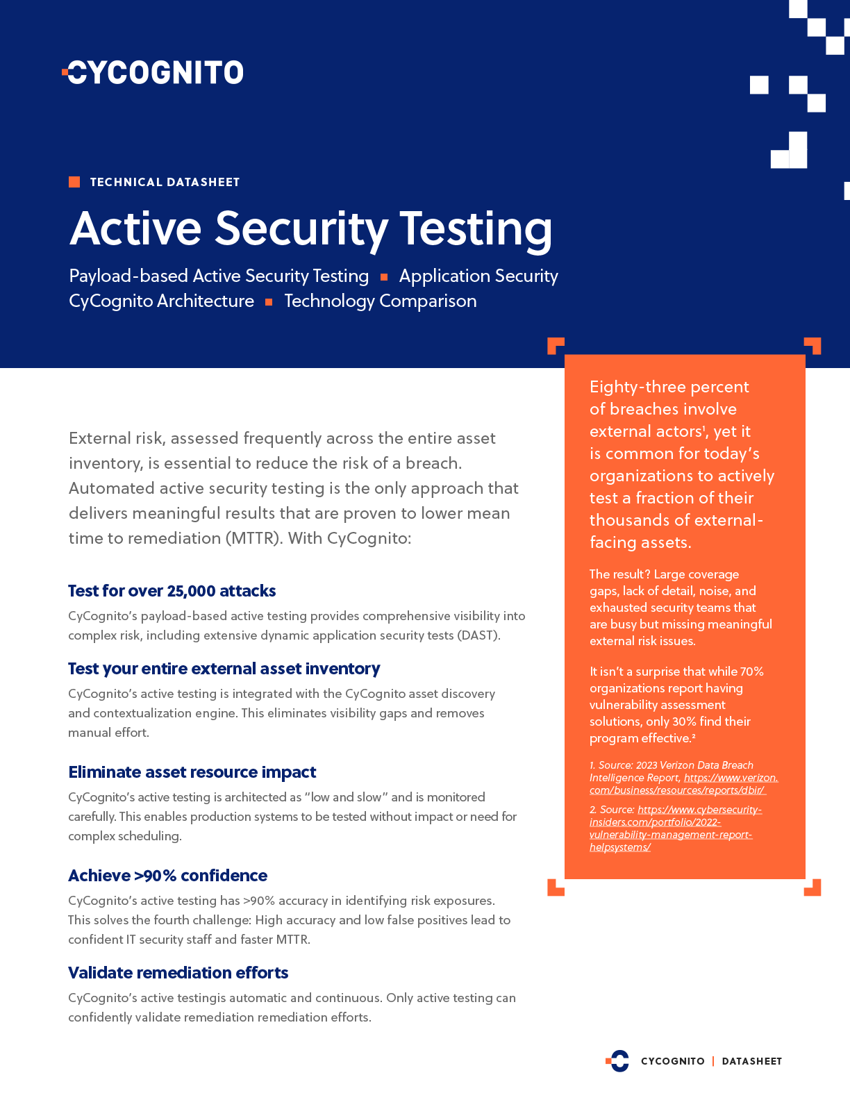 Active Security Testing Datasheet